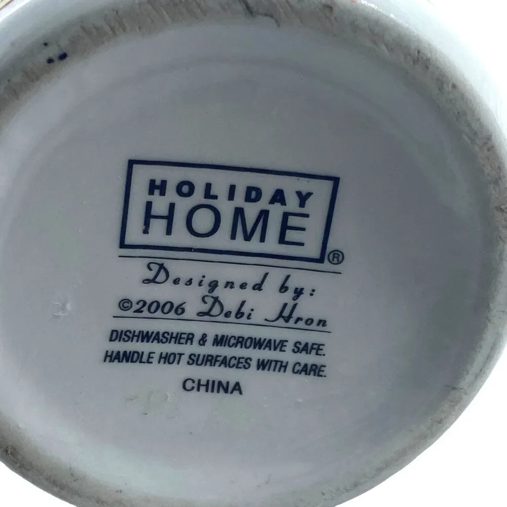 Holiday Home Christmas Santa with Cats Coffee Cup Mug‎ Debi Hron 2006 4.75